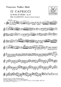 12 Capricci In Forma Di Studio op. 17 von Frantisek Thadeus Blatt 