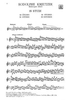 19 Studi per Violino Revisione Di Michelangelo Ab. von Rodolphe Kreutzer im Alle Noten Shop kaufen