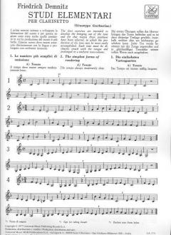 Studi Elementari per Clarinetto Revisione Di Gius von Friedrich Demnitz 
