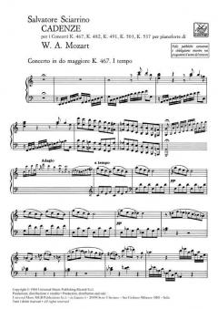 Cadenze Per I Conc. Per Pianoforte K. 467, K. 482, von Salvatore Sciarrino 