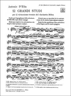 12 Grandi Studi per il Virtuosismo Tecnico del Clarinetto Böhm von A. D'Elia 