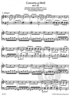 Klavierbearbeitungen fremder Werke 3 BWV 985-987, 592a, 972a von Johann Sebastian Bach (Download) 