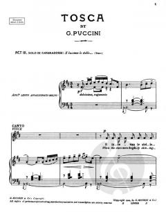 E Lucevan Le Stelle (Tosca) e / L Key Bm (T) von Giacomo Puccini 