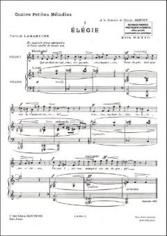 Quatre Petites Melodies, pour Chant Avec Accompagn von Erik Satie 