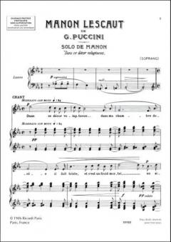 Manon Lescaut Dans Ce Decor... Chant et Piano von Giacomo Puccini 