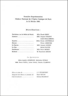 Parys La Belle de Paris Chant et Piano von Georges van Parys 