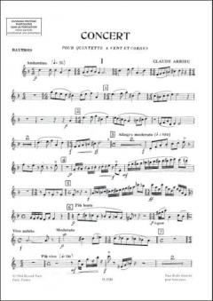 Concert Fl Htb Cl Bsn Cor Et Pno (Claude Arrieu) 