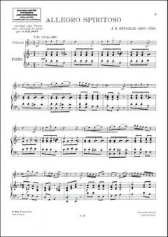 Allegro Spiritoso Arrangement pour Violon et Piano von Jean-Baptiste Senaillé 