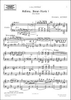 Adieu, New York! von Georges Auric 
