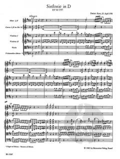 Sinfonie D-Dur KV 81(73l) von Wolfgang Amadeus Mozart 