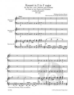 Klavierkonzert Nr. 7 F-Dur KV 242 von Wolfgang Amadeus Mozart im Alle Noten Shop kaufen