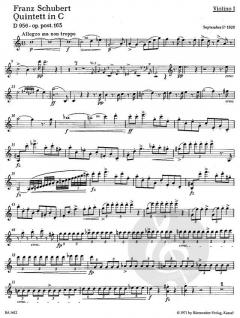 Streichquintett D 956 op. post 163 von Franz Schubert im Alle Noten Shop kaufen (Stimmensatz)
