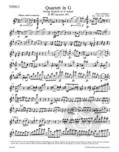 Streichquartett D 887 op. post.161 von Franz Schubert im Alle Noten Shop kaufen (Stimmensatz)