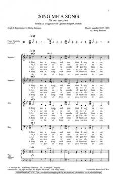 Sing Me A Song (Orazio Vecchi) 