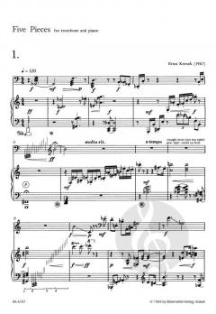 5 Pieces op. 198 von Ernst Krenek für Posaune und Klavier (1967) im Alle Noten Shop kaufen