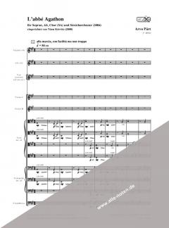 L'Abbé Agathon von Arvo Pärt für Soli: Sopran, Alt, Chor: SA und Streichorchester im Alle Noten Shop kaufen