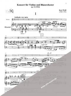 Konzert op. 12 für Violine und Blasorchester von Kurt Weill im Alle Noten Shop kaufen