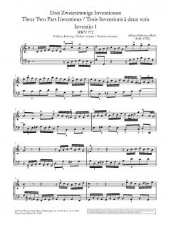 Drei zweistimmige Inventionen BWV 772, 777, 779 von Johann Sebastian Bach 
