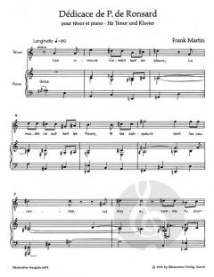 Dedicace de Pierre de Ronsard von Frank Martin (Download) 