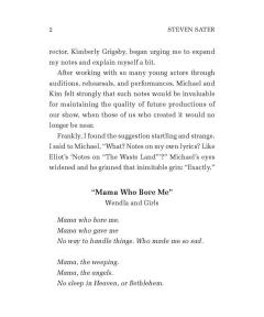 On The Lyrics Of Spring Awakening (Steven Sater) 