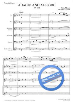 Adagio And Allegro, woodwind quartet von Wolfgang Amadeus Mozart für Holzbläser Quartett im Alle Noten Shop kaufen