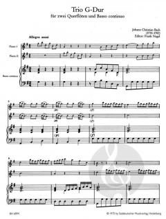 Trio G-Dur von Johann Christian Bach für zwei Flöten (Flöte und Violine) und Basso continuo im Alle Noten Shop kaufen