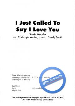I Just Called To Say I Love You (Stevie Wonder) 