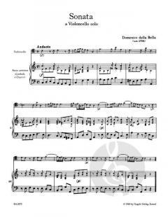 Sonate für Violoncello und Basso continuo von Domenico Della Bella im Alle Noten Shop kaufen