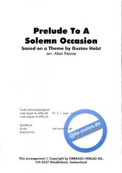 Prelude To A Solemn Occasion (Gustav Holst) 