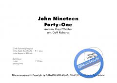 John Nineteen: Forty-One (Andrew Lloyd Webber) 
