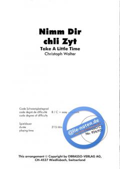 Nimm Dir chli Zyt (Take A Little Time) (Christoph Walter) 