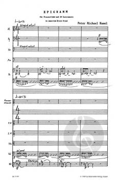 Epigramm für Frauenstimme und 10 Instrumente (Peter Michael Hamel) 