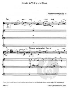 Sonate für Violine und Orgel op. 70 von Albert Moeschinger im Alle Noten Shop kaufen