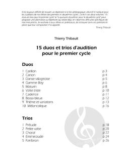 15 duos et trios d'audition von Thibault 