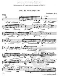 Solo für Alt-Saxophon von Rudolf Kelterborn 