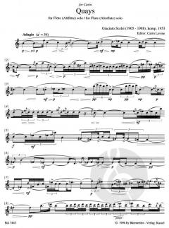 Quays für Flöte (Altföte) solo (1953) von Giacinto Scelsi im Alle Noten Shop kaufen