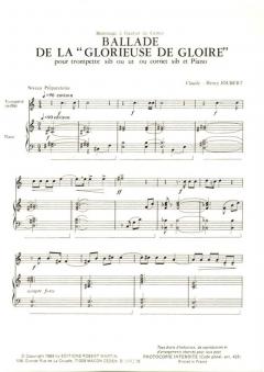 Ballade de la glorieuse de gloire, sib ou ut von Claude-Henry Joubert 
