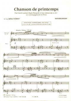 Chanson de printemps, sib von Felix Mendelssohn Bartholdy 