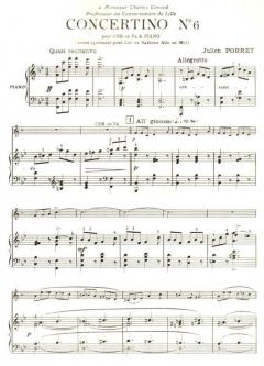 Concertino No. 6, fa ou mib von Julien Porret für Horn und Klavier