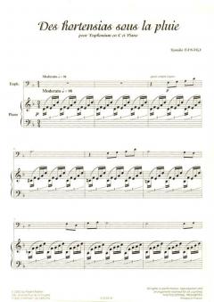 Des hortensias sous la pluie pour trombone en ut et piano von Kumiko Tanaka 