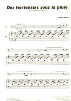 Des hortensias sous la pluie pour trombone en ut et piano von Kumiko Tanaka 