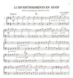 Douze divertissements en duos von Julien Porret 