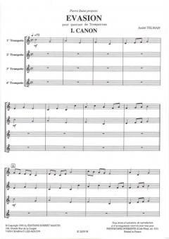 Evasion pour quatuor de trompettes von André Telman im Alle Noten Shop kaufen