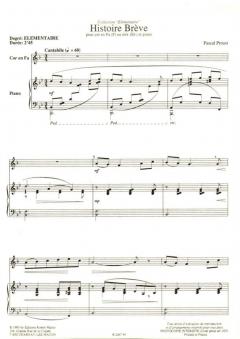 Histoire brève, fa ou mib von Pascal Proust für Horn und Klavier