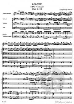 Konzert in E-Dur für Violine und Orchester TWV 51:E2 von Georg Philipp Telemann 