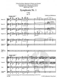 Symphonie Nr. 1 in C op. 21 von Ludwig van Beethoven 