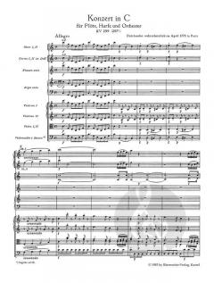 Konzert für Flöte, Harfe und Orchester KV 299(297c) von Wolfgang Amadeus Mozart im Alle Noten Shop kaufen