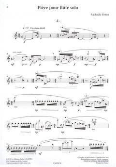 Piece pour Flute Solo von Michel Lavignolle 