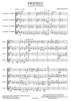 Prières, 4 Trompettes von André Telman im Alle Noten Shop kaufen