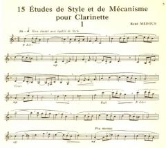 Quinze études de style et de mécanisme pour la clarinette 